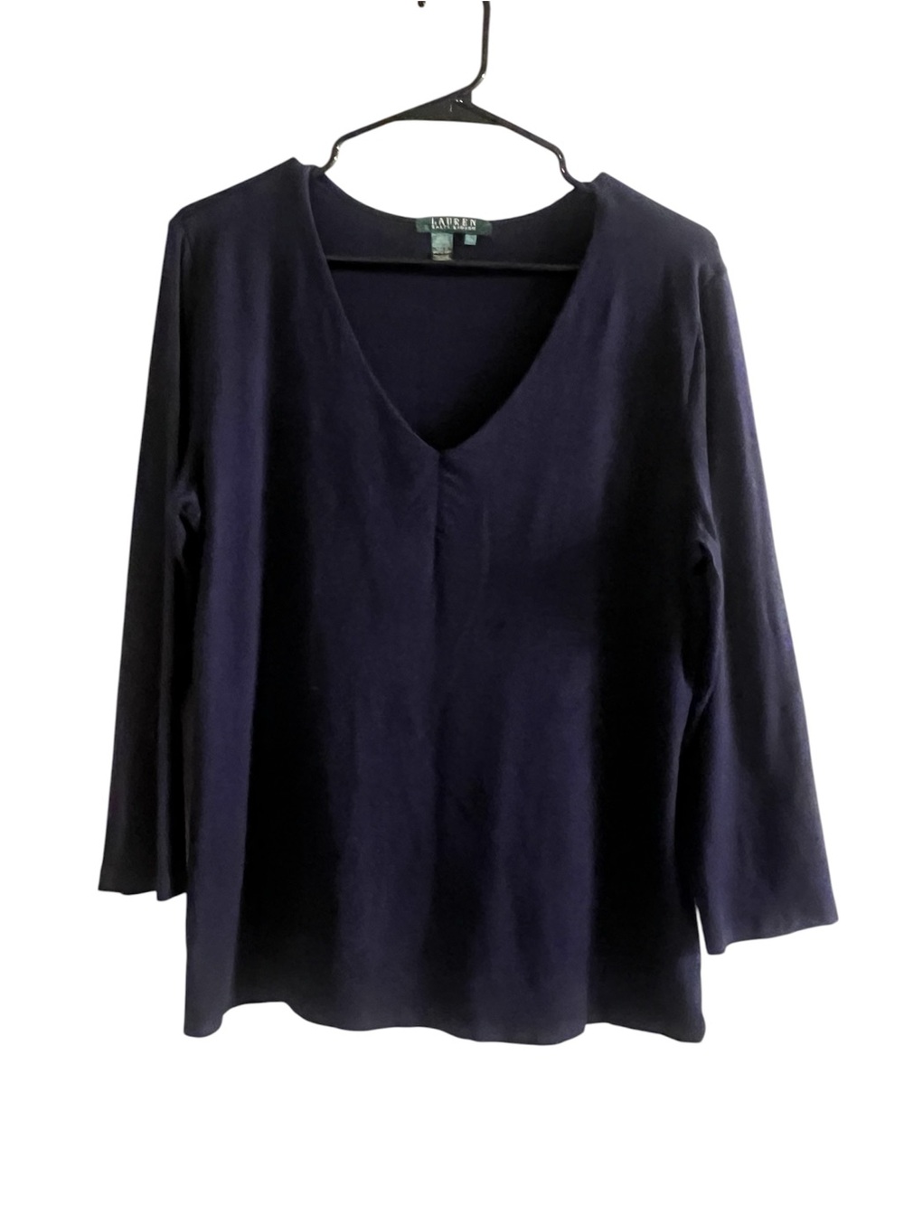 Lauren Ralph Lauren Dark Blue V-Neck Long Sleeve Top